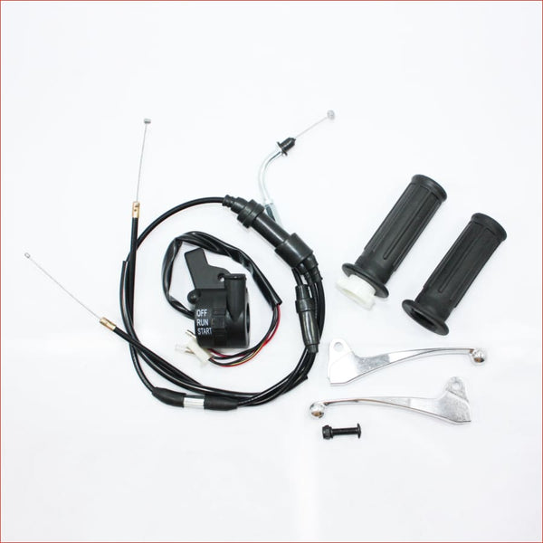 Brake Lever & Throttle Cable Assembly For Yamaha PW50 PY50 Peewee 50 - Aluminum & Plastic Build
