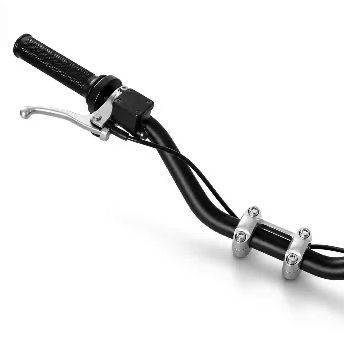 Motorcycle-style handlebars on a clean white background.