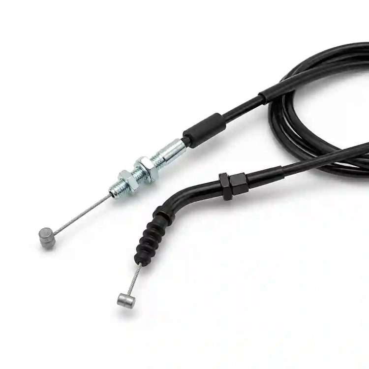 Accelerator cables on white background