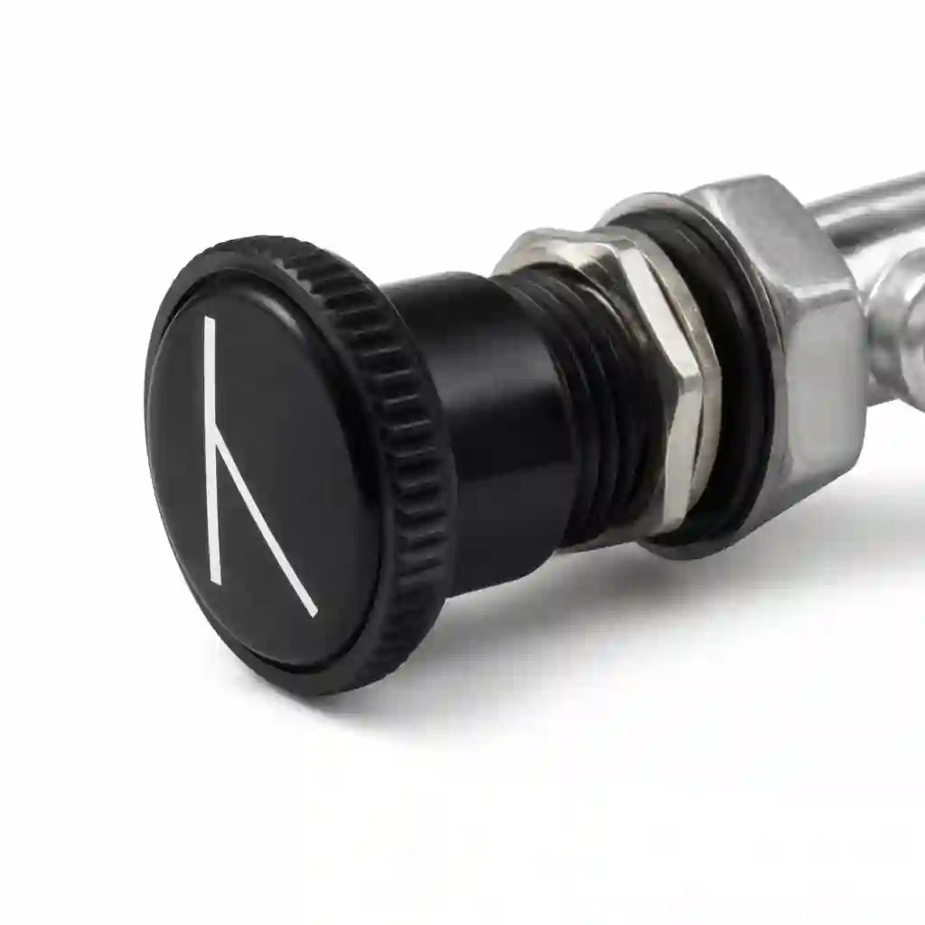 Choke cable handle on white background