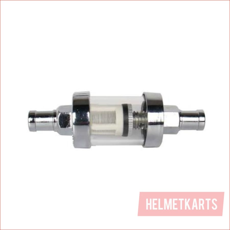 1/4" Chrome universal fuel filter (X-Small) - Helmetkarts