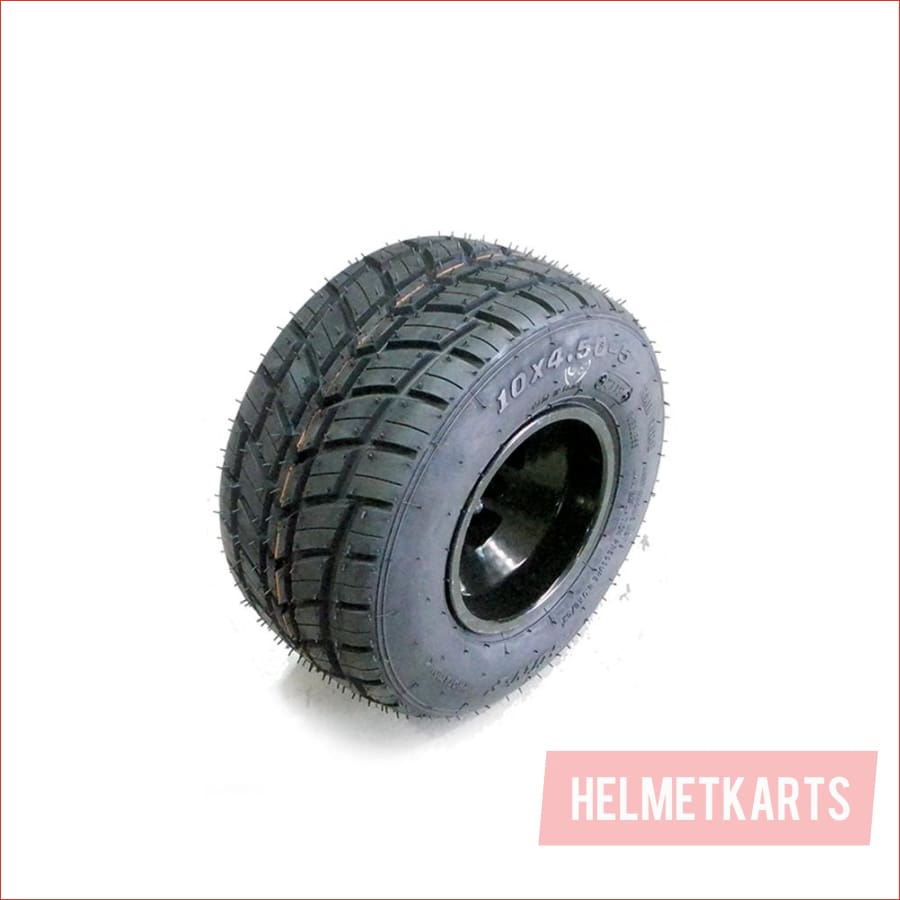 10x4.50-5" Semi slick front Alloy wheel (rim and tyre) Pair (x2) - Helmetkarts
