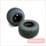 10x4.50-5" Semi slick front Alloy wheel (rim and tyre) Pair (x2) - Helmetkarts
