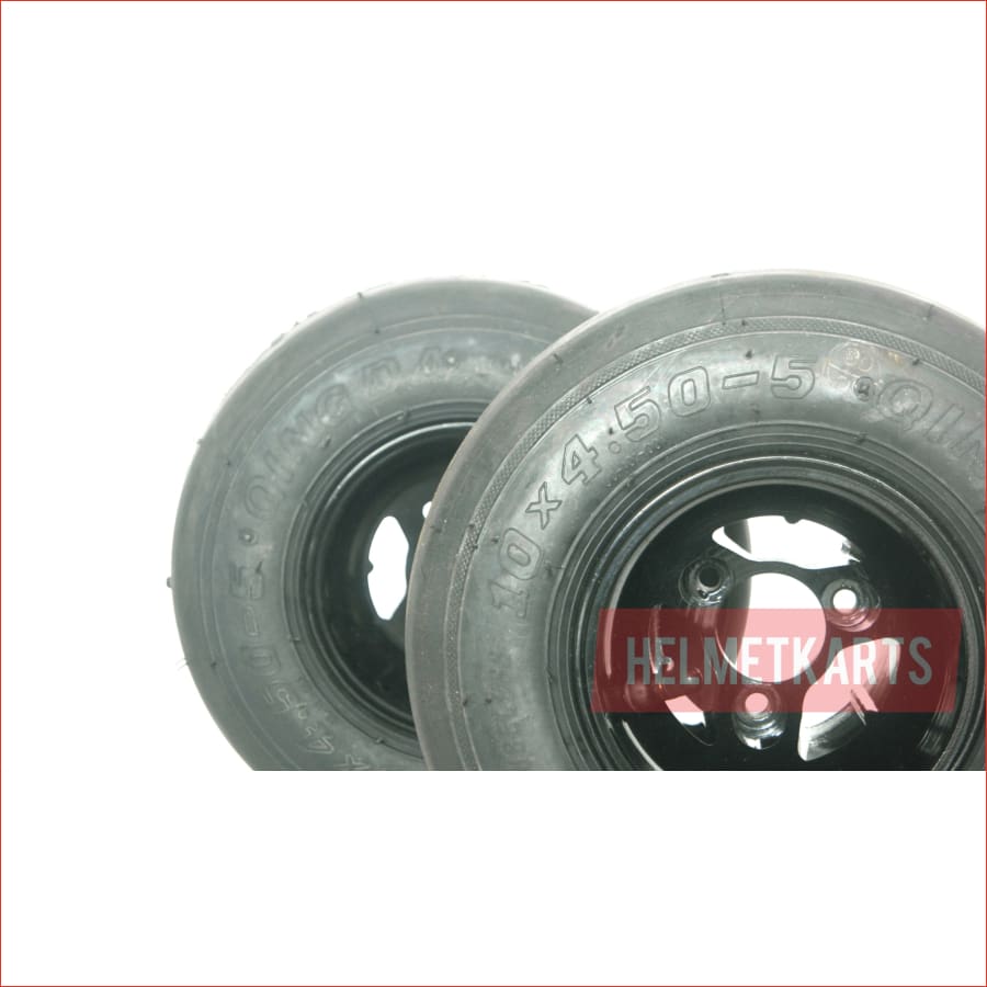 10x4.50-5" Super slick front Alloy wheel (rim and tyre) Pair (x2) - Helmetkarts