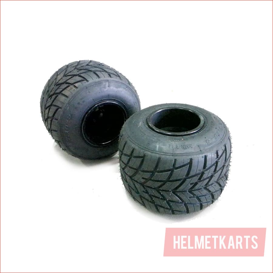 11x7.10-5" Semi slick rear Alloy wheel (rim and tyre) Pair (x2) - Helmetkarts