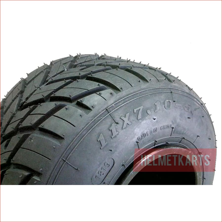 11x7.10-5" Semi slick rear Alloy wheel (rim and tyre) Pair (x2) - Helmetkarts