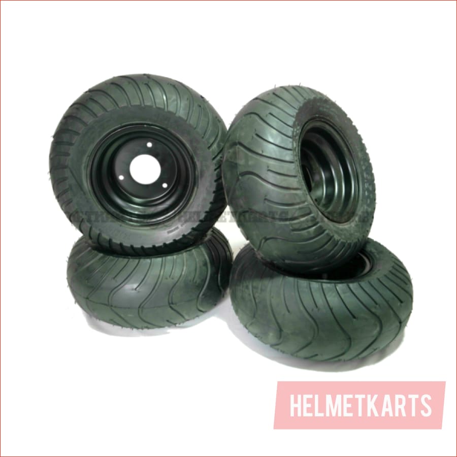13x6.50-6" Semi - Slick Aluminium wheel (rim and tyre) Pair (x2) - Helmetkarts