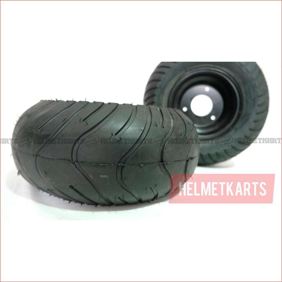 13x6.50-6" Semi - Slick Aluminium wheel (rim and tyre) Pair (x2) - Helmetkarts