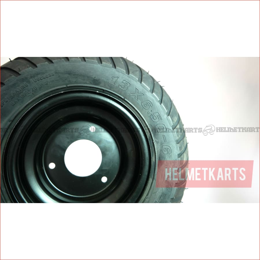 13x6.50-6" Semi - Slick Aluminium wheel (rim and tyre) Pair (x2) - Helmetkarts