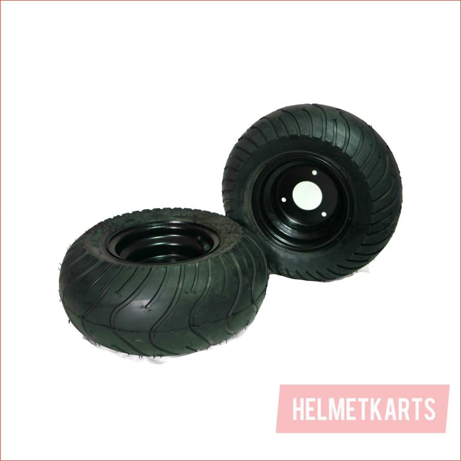13x6.50-6" Semi - Slick Aluminium wheel (rim and tyre) Pair (x2) - Helmetkarts