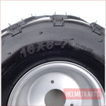 16x8-7" Off road wheel (rim and tyre) Pair (x2) - Helmetkarts