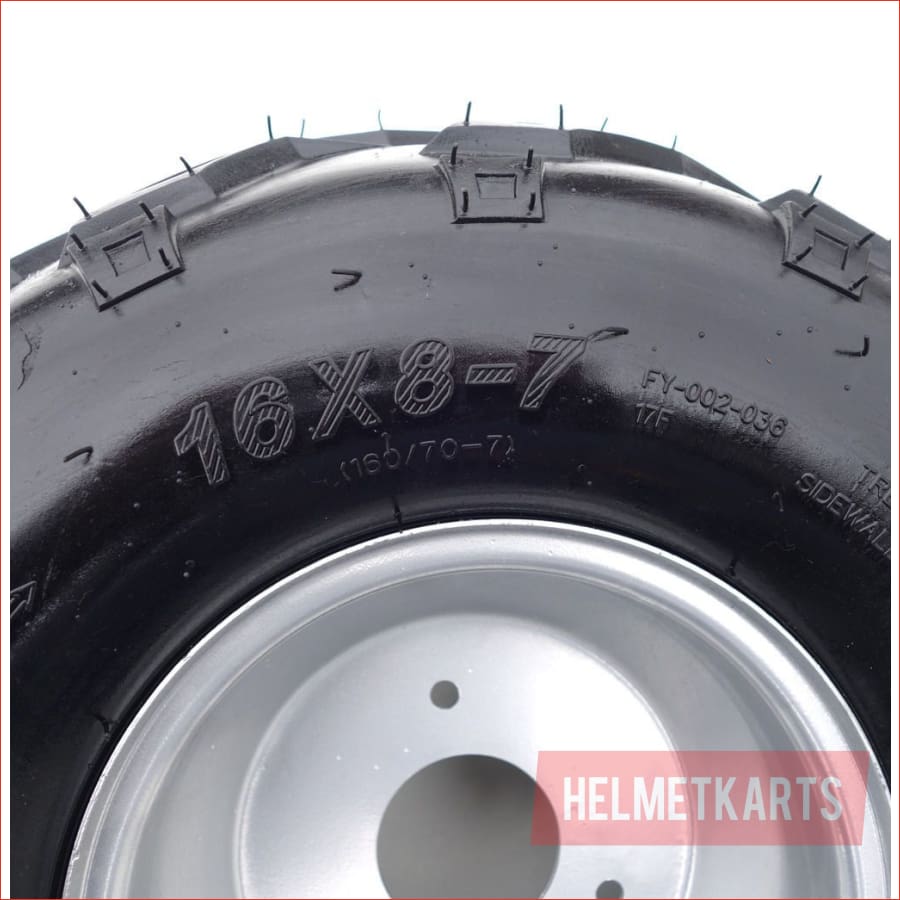 16x8-7" Off road wheel (rim and tyre) Pair (x2) - Helmetkarts