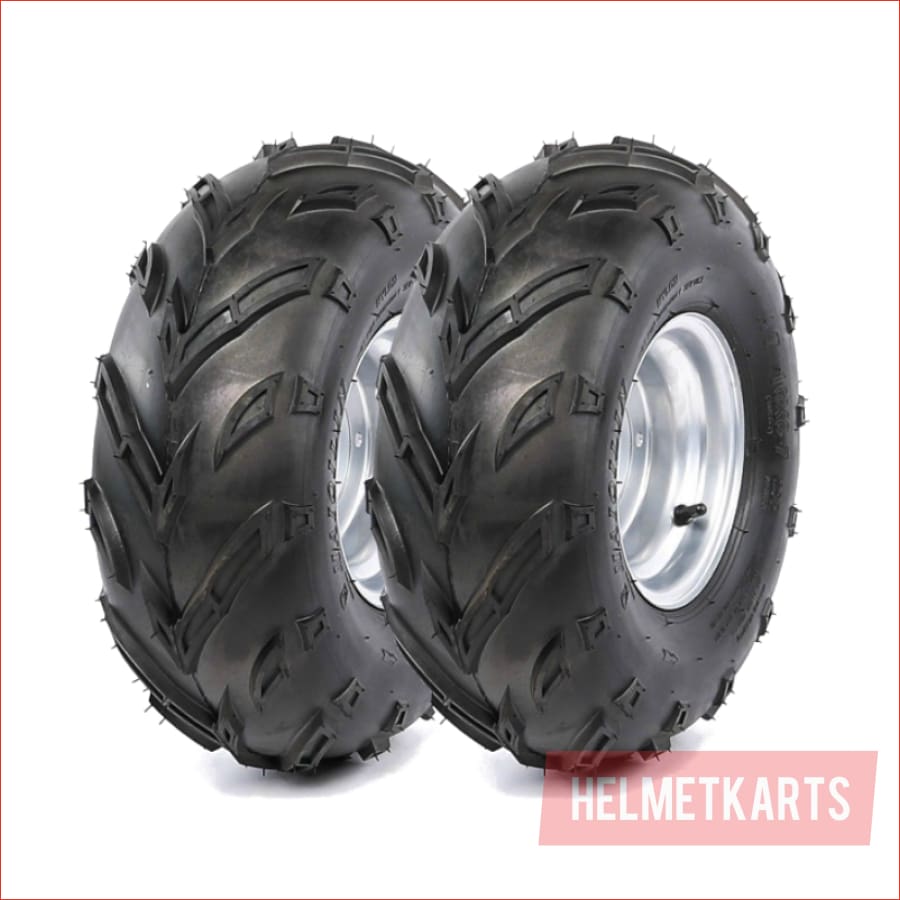 16x8-7" Off road wheel (rim and tyre) Pair (x2) - Helmetkarts