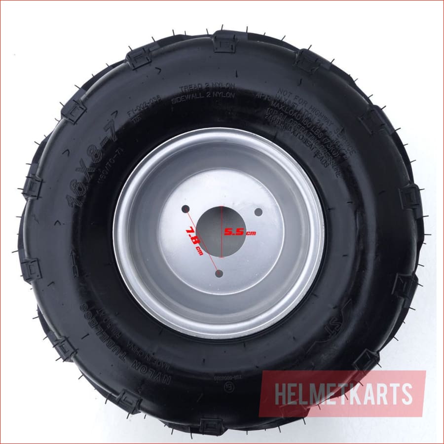 16x8-7" Off road wheel (rim and tyre) Pair (x2) - Helmetkarts