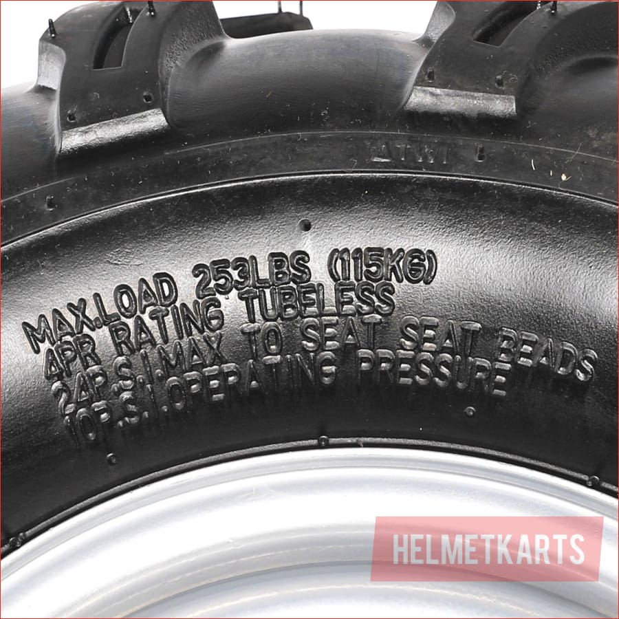 18x9.5-8" Off road road wheel (rim and tyre) Pair (x2) - Helmetkarts
