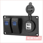 2 Gang Rocker Switch Panel w/ USB charger - Helmetkarts