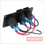 2 Gang Rocker Switch Panel w/ USB charger - Helmetkarts