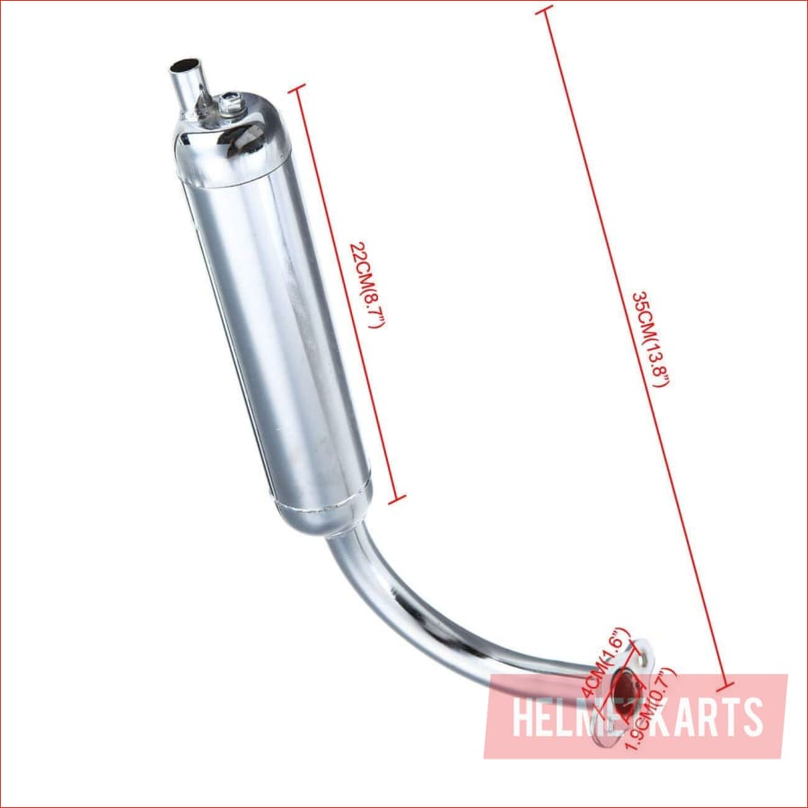 2 stroke Chrome exhaust muffler - Helmetkarts
