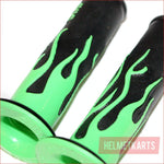 Green FLAME 24mm 22mm Throttle Handgrip Hand Grips PIT PRO Trail Dirt Bike Blygo