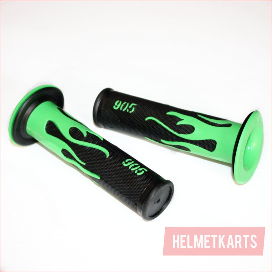 Green FLAME 24mm 22mm Throttle Handgrip Hand Grips PIT PRO Trail Dirt Bike Blygo