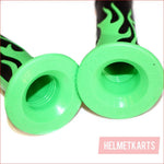 Green FLAME 24mm 22mm Throttle Handgrip Hand Grips PIT PRO Trail Dirt Bike Blygo