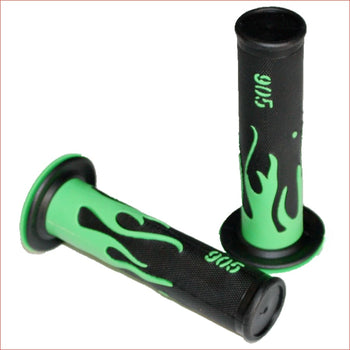 Green FLAME 24mm 22mm Throttle Handgrip Hand Grips PIT PRO Trail Dirt Bike Blygo