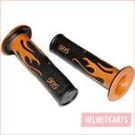 Orange FLAME 24mm 22mm Throttle Handgrip Hand Grips PIT PRO Dirt Bike Blygo
