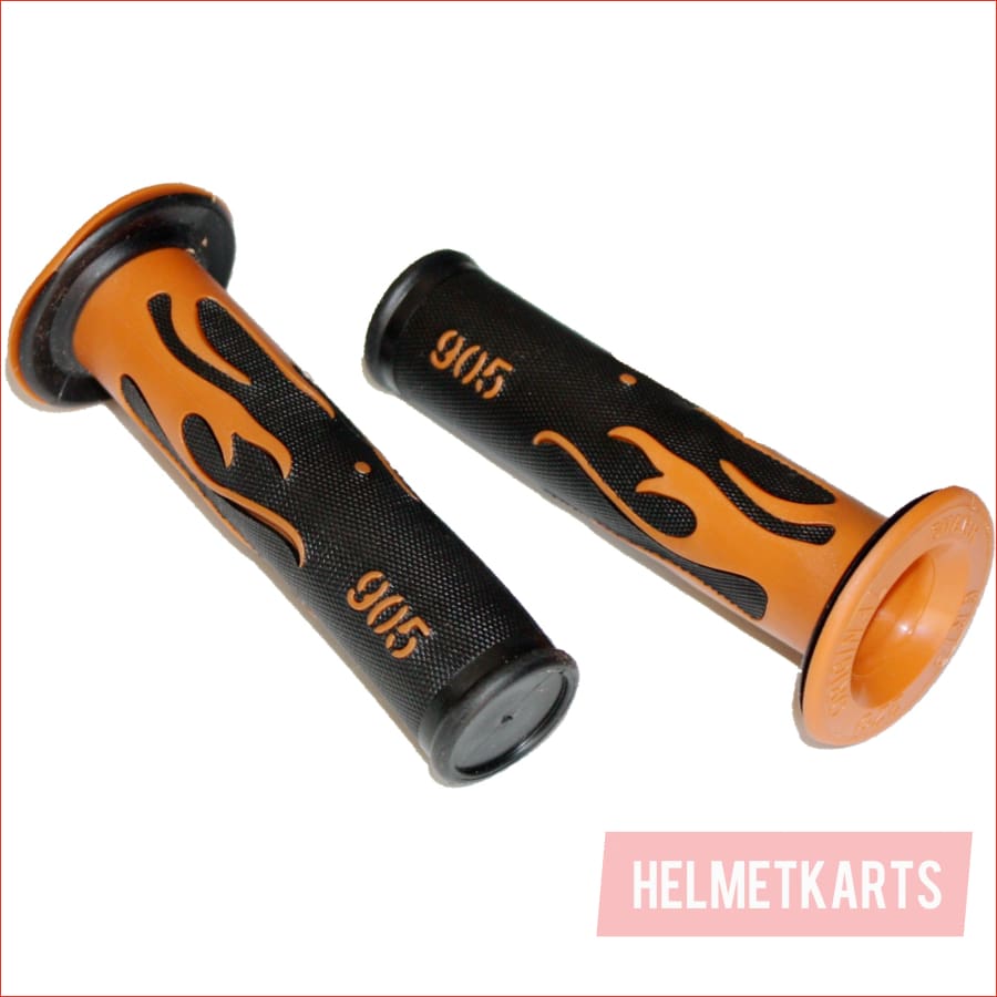 Orange FLAME 24mm 22mm Throttle Handgrip Hand Grips PIT PRO Dirt Bike Blygo