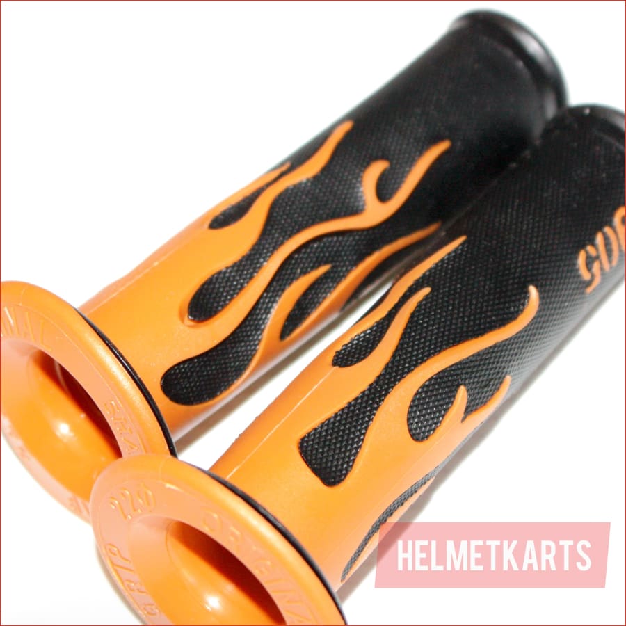 Orange FLAME 24mm 22mm Throttle Handgrip Hand Grips PIT PRO Dirt Bike Blygo