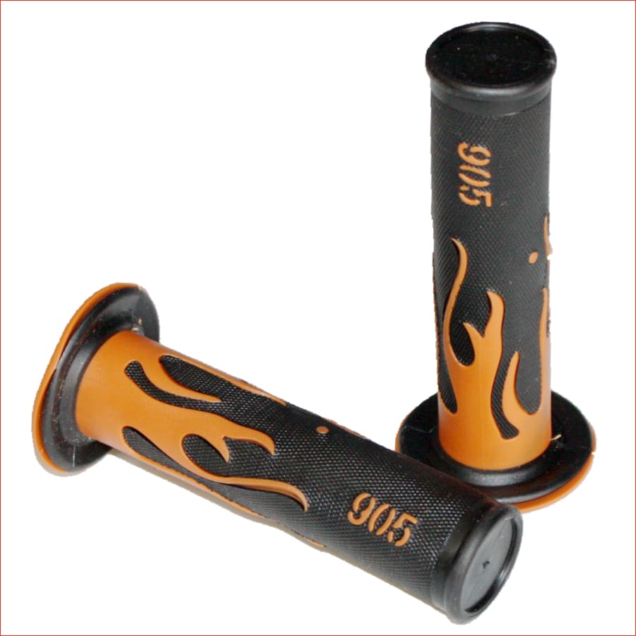 Orange FLAME 24mm 22mm Throttle Handgrip Hand Grips PIT PRO Dirt Bike Blygo
