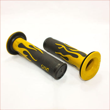 22mm Handle Bar Throttle Yellow FLAME Hand Grips 125cc PIT PRO Trail Dirt Bike Blygo