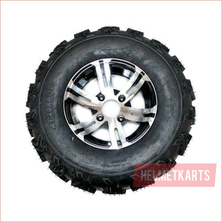 25x8-12" Front Alloy Rim Wheel (rim and tyre) Pair (x2) - Helmetkarts