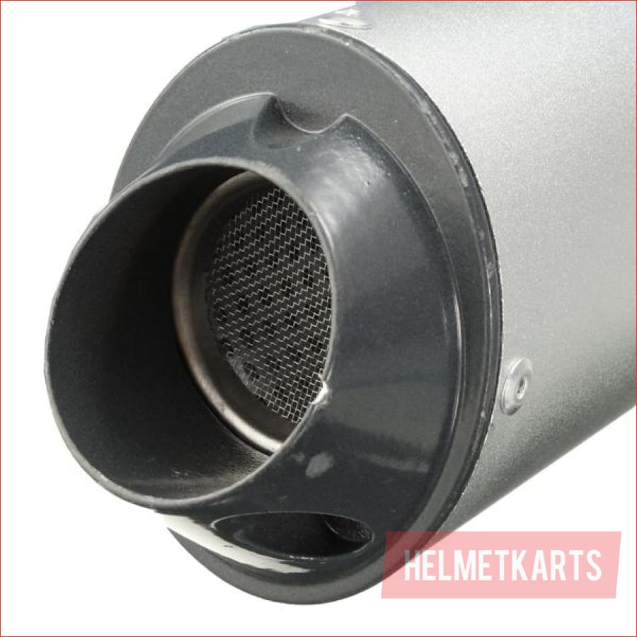 28mm / 38mm Matte silver alloy exhaust muffler - Helmetkarts