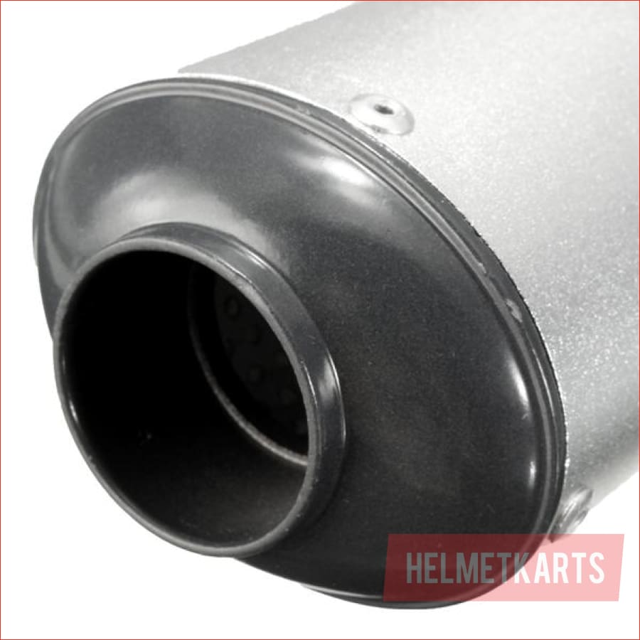 28mm / 38mm Matte silver alloy exhaust muffler - Helmetkarts