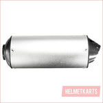 28mm / 38mm Matte silver alloy exhaust muffler - Helmetkarts