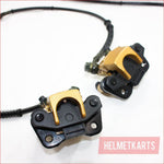 Hydraulic Twin Disc Brake Calipers System + Pads 110cc 125cc Quad Dirt Bike ATV Blygo