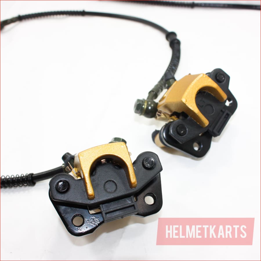 Hydraulic Twin Disc Brake Calipers System + Pads 110cc 125cc Quad Dirt Bike ATV Blygo