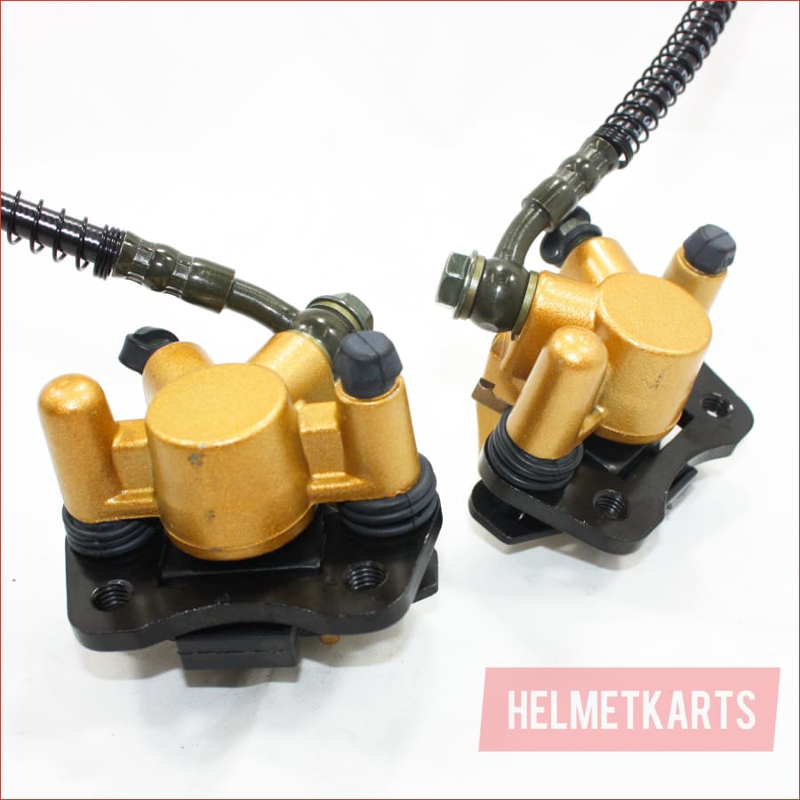 Hydraulic Twin Disc Brake Calipers System + Pads 110cc 125cc Quad Dirt Bike ATV Blygo
