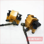Hydraulic Twin Disc Brake Calipers System + Pads 110cc 125cc Quad Dirt Bike ATV Blygo