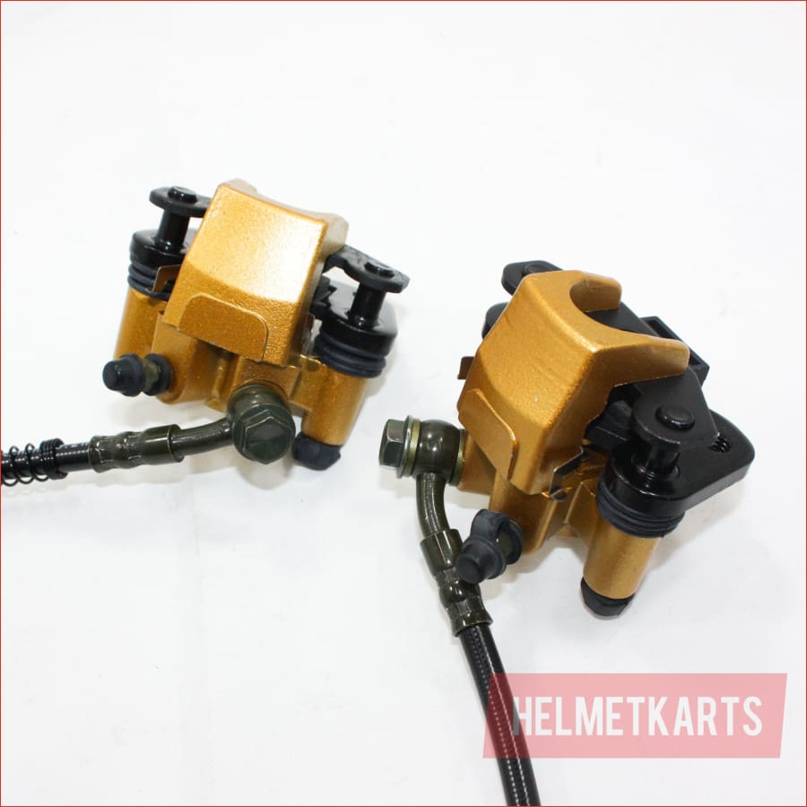 Hydraulic Twin Disc Brake Calipers System + Pads 110cc 125cc Quad Dirt Bike ATV Blygo
