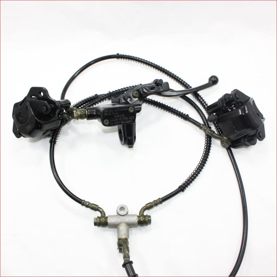 Hydraulic Twin Disc Brake Calipers System + Pads 150cc 250cc Quad Dirt Bike ATV Blygo