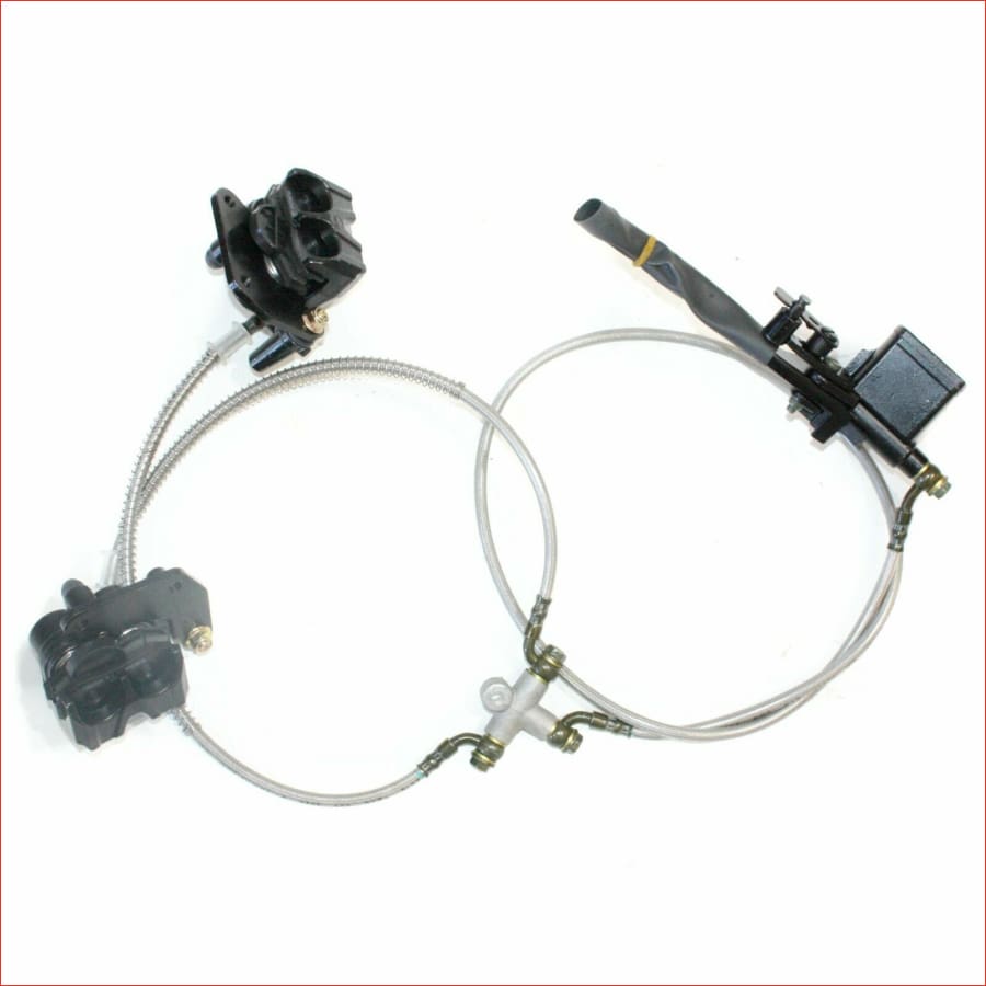 Hydraulic Twin Disc Brake Calipers System Pads 250cc 300cc Quad Dirt Bike ATV Blygo