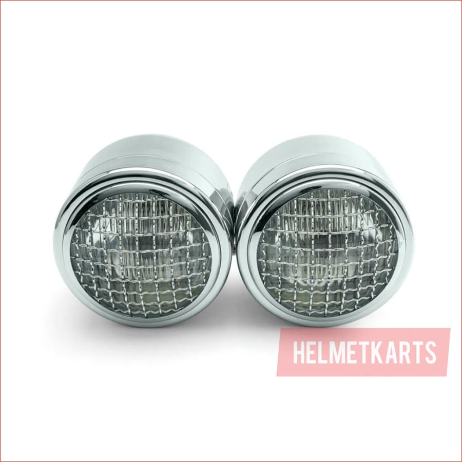 3.5" Dual Chrome Mesh Head light - 40/50 watts - Helmetkarts