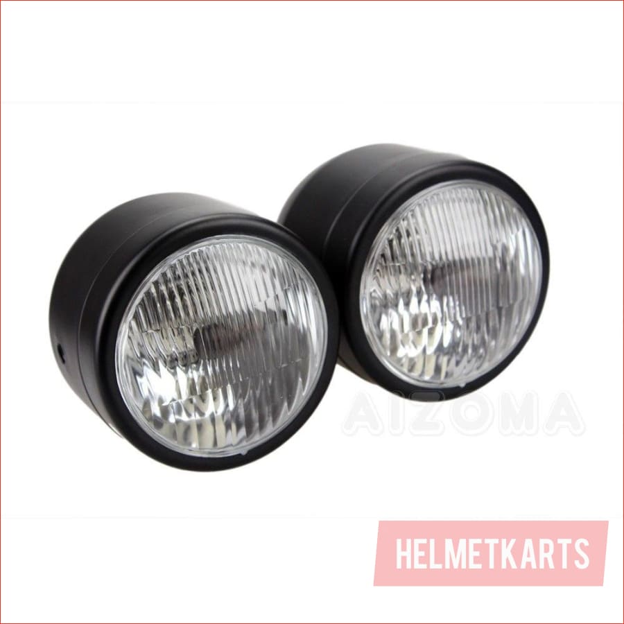 3.5" Dual Matte Black Head light - 30/35 watts - Helmetkarts