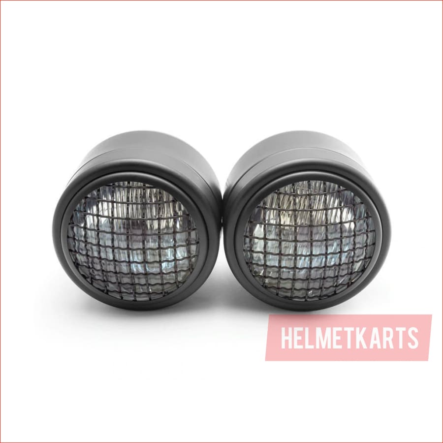 3.5" Dual Matte black Mesh Head light - 40/50 watts - Helmetkarts