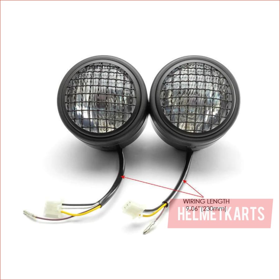 3.5" Dual Matte black Mesh Head light - 40/50 watts - Helmetkarts