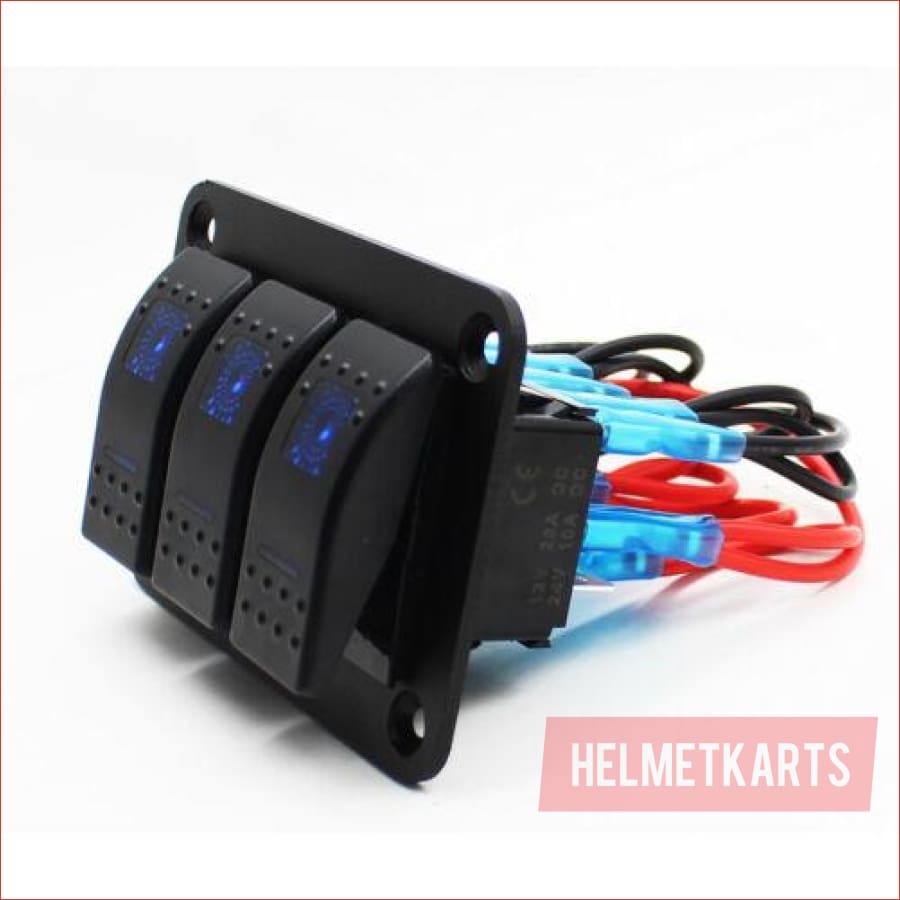 3 Gang Rocker Switch Panel - Helmetkarts