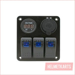 3 Gang Rocker Switch Panel w/ USB charger - Helmetkarts