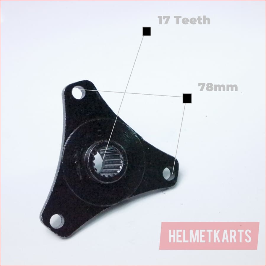 3 Stud / 78mm / 17T Rear wheel hub - Helmetkarts