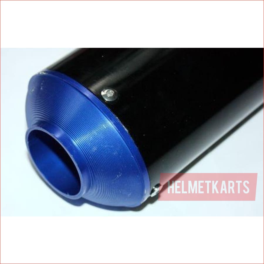 38mm Blue CNC alloy exhaust muffler - Helmetkarts